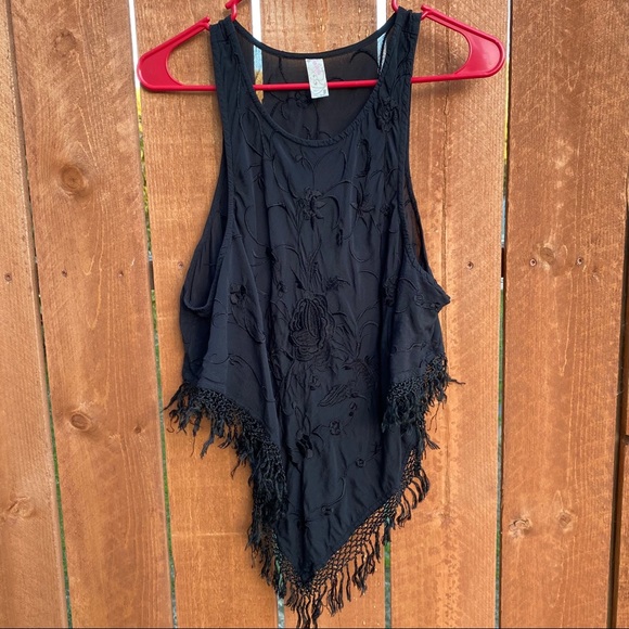Free People Embroidered Fringe Tank - Picture 1 of 5